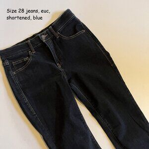 Size 28 Lularoe jeans, wider hems, shortened, blue, no distressing (163)